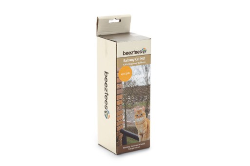 Beeztees Transparant Kattennet voor Balkon - 4 x 3 m