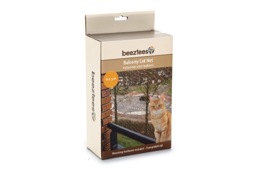 Afbeelding Beeztees Kattennet voor balkon transparant 8x3 m 41084 door K-9 Security dogs