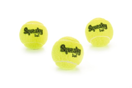 Afbeelding Tennisbal met pieper hondenspeeltje 3 stuks geel 6.5 cm door K-9 Security dogs