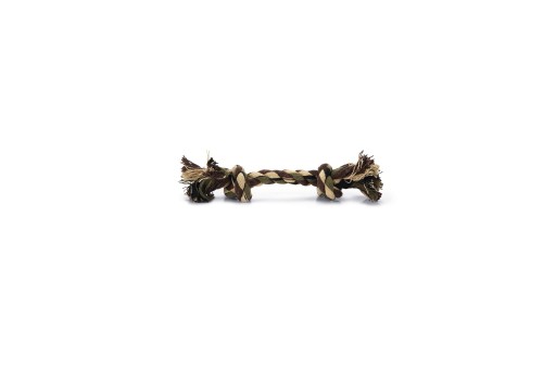 beeztees - flostouw - 2 knopen - camouflage/groen - 25 gram