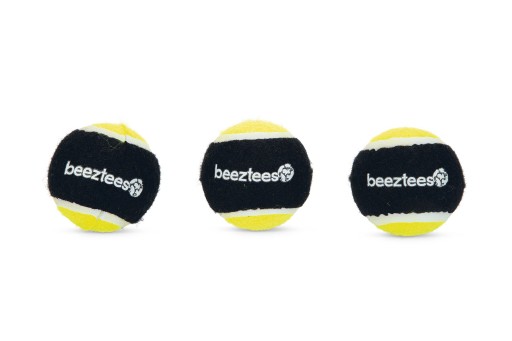 Beeztees Fetch Sponge Ball - Hondenspeelgoed - Zwart"Geel - 6,3 Cm - 3St