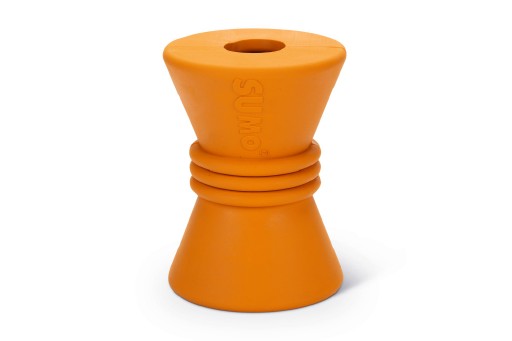 beeztees sumo play diabolo - hondenspeelgoed - rubber - oranje - 10x7x7