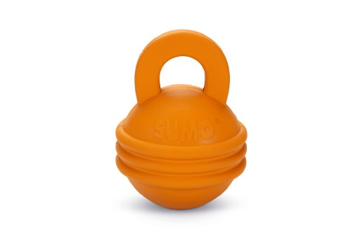 beeztees sumo kettlebell - hondenspeelgoed - rubber - oranje - 16x12x12