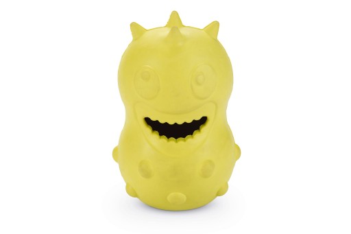 beeztees monster - hondenspeelgoed - rubber - geel - 11x7 cm