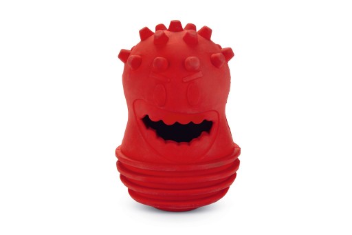 beeztees monster - hondenspeelgoed - rubber - rood - 11x7 cm