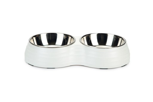 beeztees rimpu - dinerset hond - melamine - wit - 2x350 ml