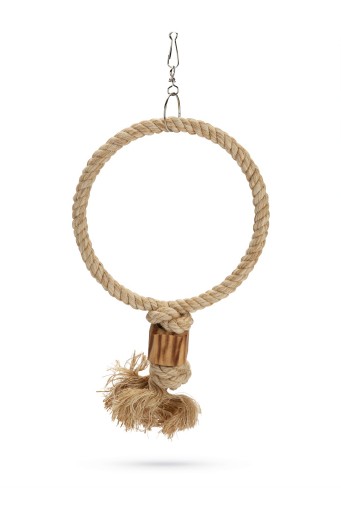 beeztees ringy - vogelspeelgoed - hout - bruin - 48 cm