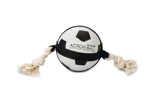 Afbeelding beeztees action voetbal met touw - hondenspeelgoed - 12,5 cm door K-9 Security dogs