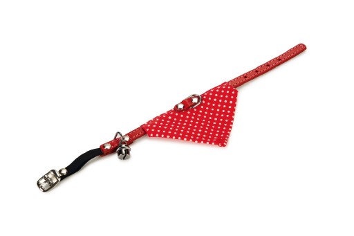 Kattenbandje met doek en bel - Rood