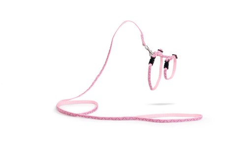 beeztees mystic - kittentuig - nylon - roze - 15-33 cm