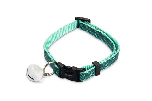 beeztees geo - kattenhalsband - nylon - donkergroen - 20-30 cm