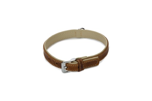 Afbeelding beeztees comfort - halsband hond - leer - bruin - 40 cm x 17 mm door K-9 Security dogs