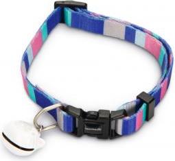 Beeztees Stripes - Kattenhalsband - Nylon - Blauw - 30x1x0,2 cm