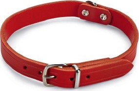 Afbeelding Lederen honden halsband rood - 47 cm x 18 mm door K-9 Security dogs