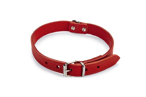 Afbeelding Lederen honden halsband rood - 52 cm x 20 mm door K-9 Security dogs