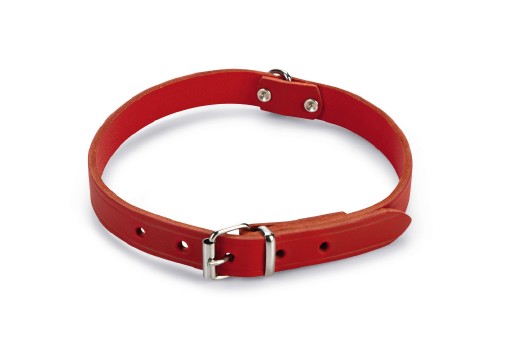 Afbeelding Lederen honden halsband rood - 57 cm x 20 mm door K-9 Security dogs