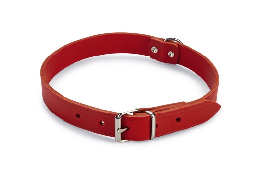 Afbeelding Lederen honden halsband rood - 62 cm x 25 mm door K-9 Security dogs