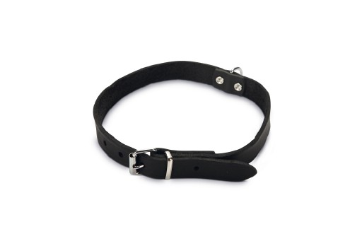 Afbeelding Lederen honden halsband zwart - 57 cm x 20 mm door K-9 Security dogs