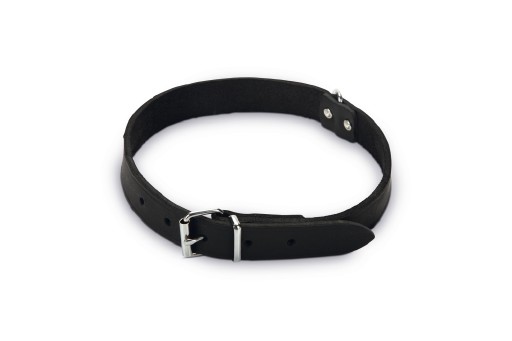 Afbeelding Lederen honden halsband zwart - 62 cm x 25 mm door K-9 Security dogs