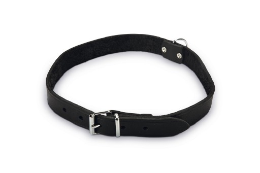 Afbeelding Lederen honden halsband zwart - 70 cm x 25 mm door K-9 Security dogs