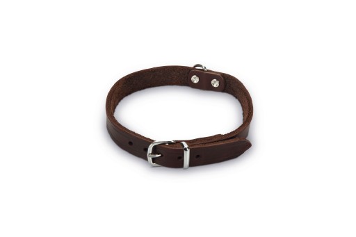 Afbeelding Lederen honden halsband bruin - 47 cm x 18 mm door K-9 Security dogs