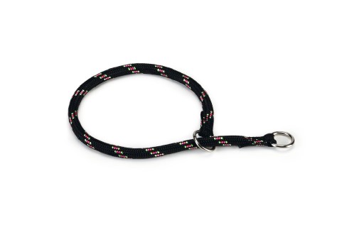 beeztees - halsband hond - rond - nylon - zwart - 45 cm x 8 mm