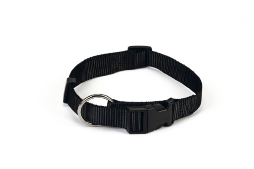 beeztees - halsband hond - nylon - zwart - 22-35 cm x 10 mm