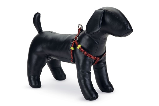 Hondentuig nylon Scribbles 35-60cm zwart