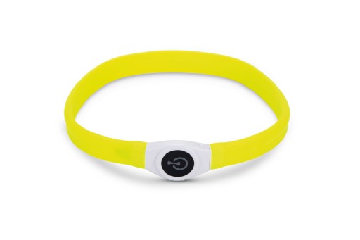 beeztees safety gear glowy - halsband hond - geel - 65x2,5 cm