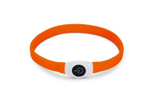 beeztees safety gear glowy - halsband hond - oranje - 65x2,5 cm