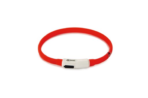 beeztees safety gear dogini - hondenhalsband - usb - rood - 35x1 cm