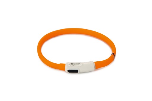 beeztees safety gear dogini - hondenhalsband - usb - oranje - 35x1 cm