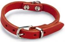 Beeztees - Halsband Hond - Leer - Rood - 17,5-22,5 cm x 10 mm