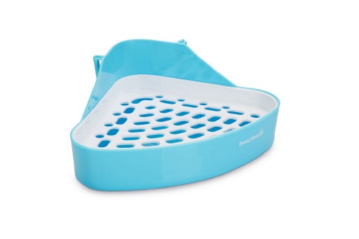 beeztees mandino hoektoilet - knaagdier - blauw - 24x18x11cm