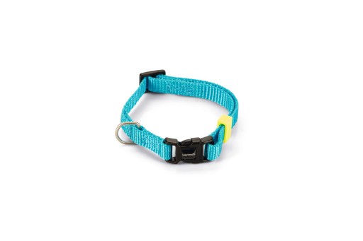 Beeztees uni - halsband hond - nylon - licht blauw - 20-30cmx10mm