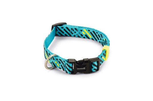 Beeztees memphis - halsband hond - nylon - licht blauw - 26-40cmx15mm