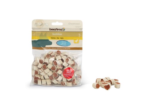 beeztees sushilas - hondensnack - voordeel - 400 gram