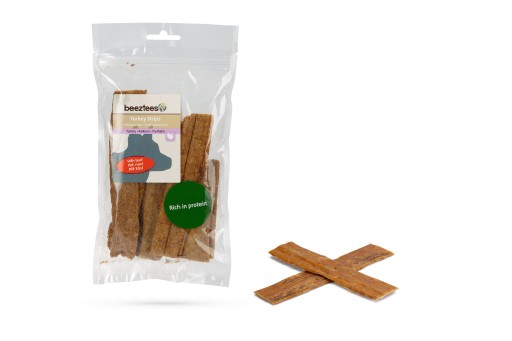 Beeztees kalkoenstrips met rund - hondensnack - 150 gram