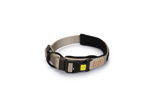 Beeztees parinca premium - hondenhalsband - nylon - lichtgrijs - 30- 35 cm x 20 mm