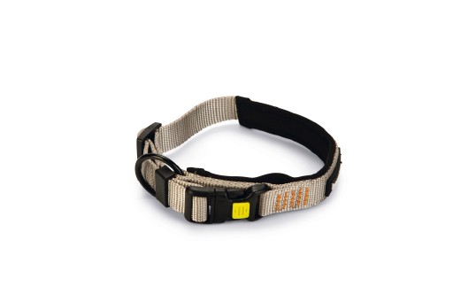 Beeztees parinca premium - hondenhalsband - nylon - lichtgrijs - 35- 40 cm x 20 mm