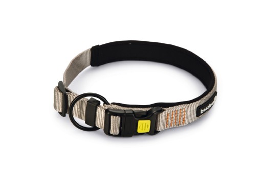 Beeztees parinca premium - hondenhalsband - nylon - lichtgrijs - 50- 55 x 25 mm