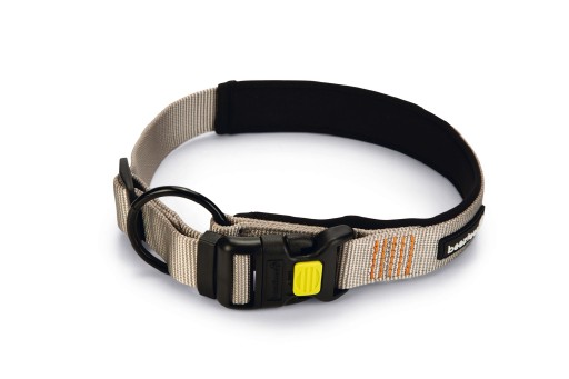 Beeztees parinca premium - hondenhalsband - nylon - lichtgrijs - 55- 60 cm x 30 mm