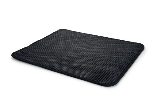 Beeztees kattenbakmat dubbel - kattenbak - zwart - 50x60 cm