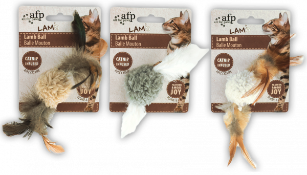 Afp Lambswool-Lamb Ball With Bird Sound Catnip