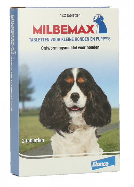 Milbemax Tabletten Puppy"Kleine Hond 2 Tabletten 5 kilo afbeelding