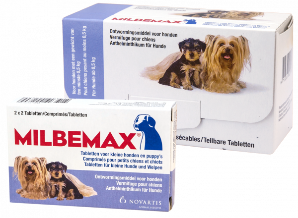 Milbemax Tabletten Puppy"Kleine Hond 4 Tabletten 5 kilo afbeelding