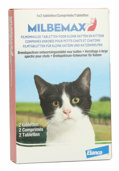 Milbemax Tabletten Kitten"Kat Klein R 2 Tabl. 0,5-2Kg afbeelding