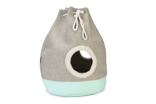 Beeztees flo kittenhuis - kattenhuis - joggingstof - grijs - 40x40x55 cm