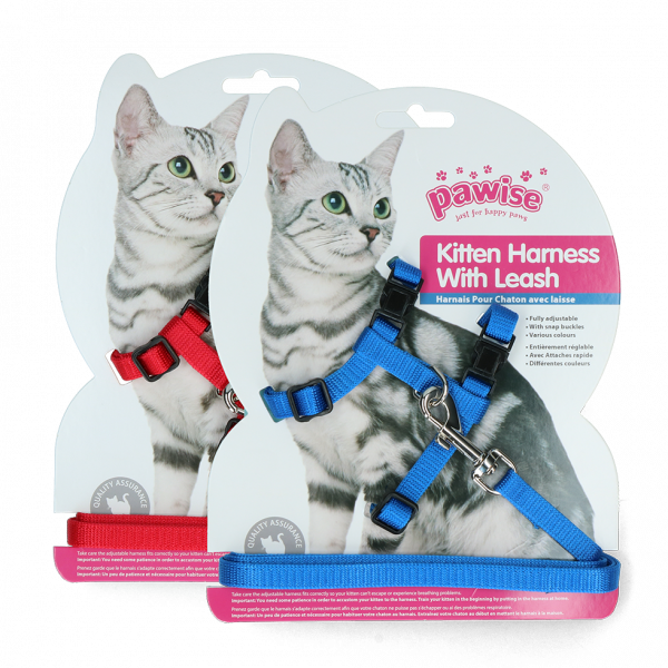 Pawise Kitten Harness Leash-Red"Blue afbeelding