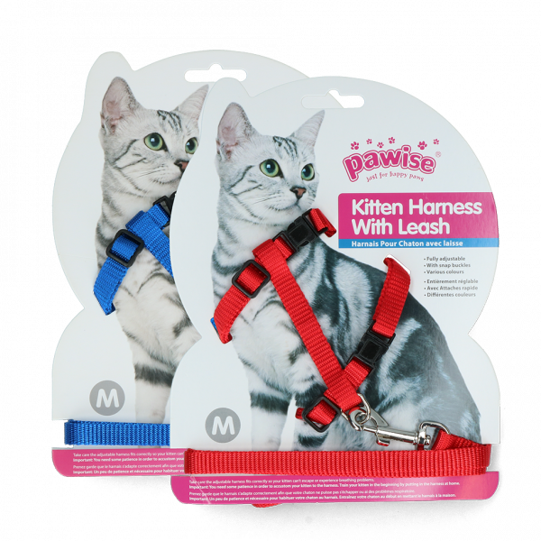 Pawise Kitten Harness Leash-Red"Blue afbeelding